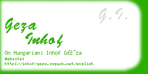 geza inhof business card
